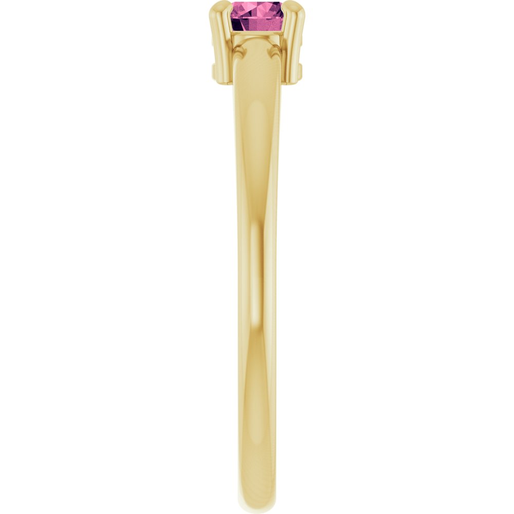 14K Yellow Gold Natural Pink Tourmaline Ring