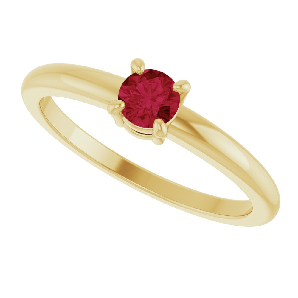 14K Yellow Gold Natural Ruby Ring