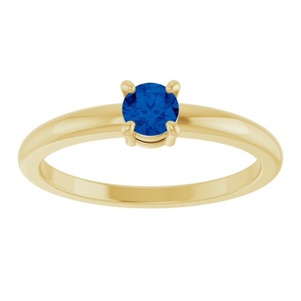 14K Yellow Gold Natural Blue Sapphire Ring