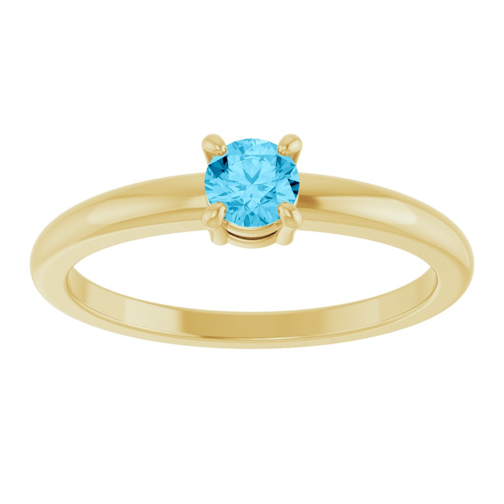 14K Yellow Gold Natural Aquamarine Ring