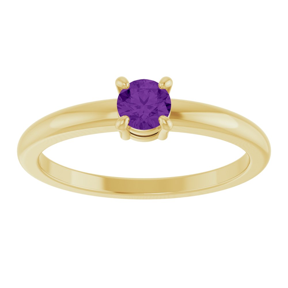 14K Yellow Gold Natural Amethyst Ring