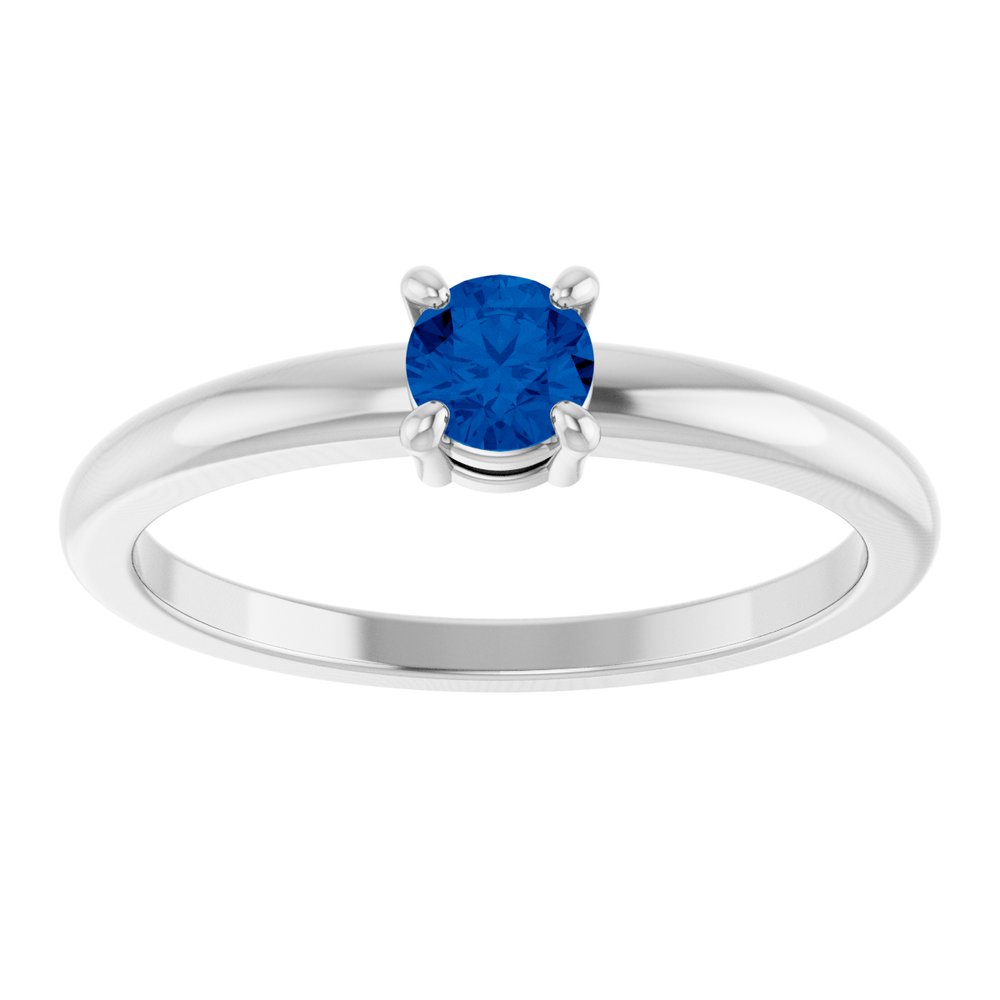 Sterling Silver Natural Blue Sapphire Ring