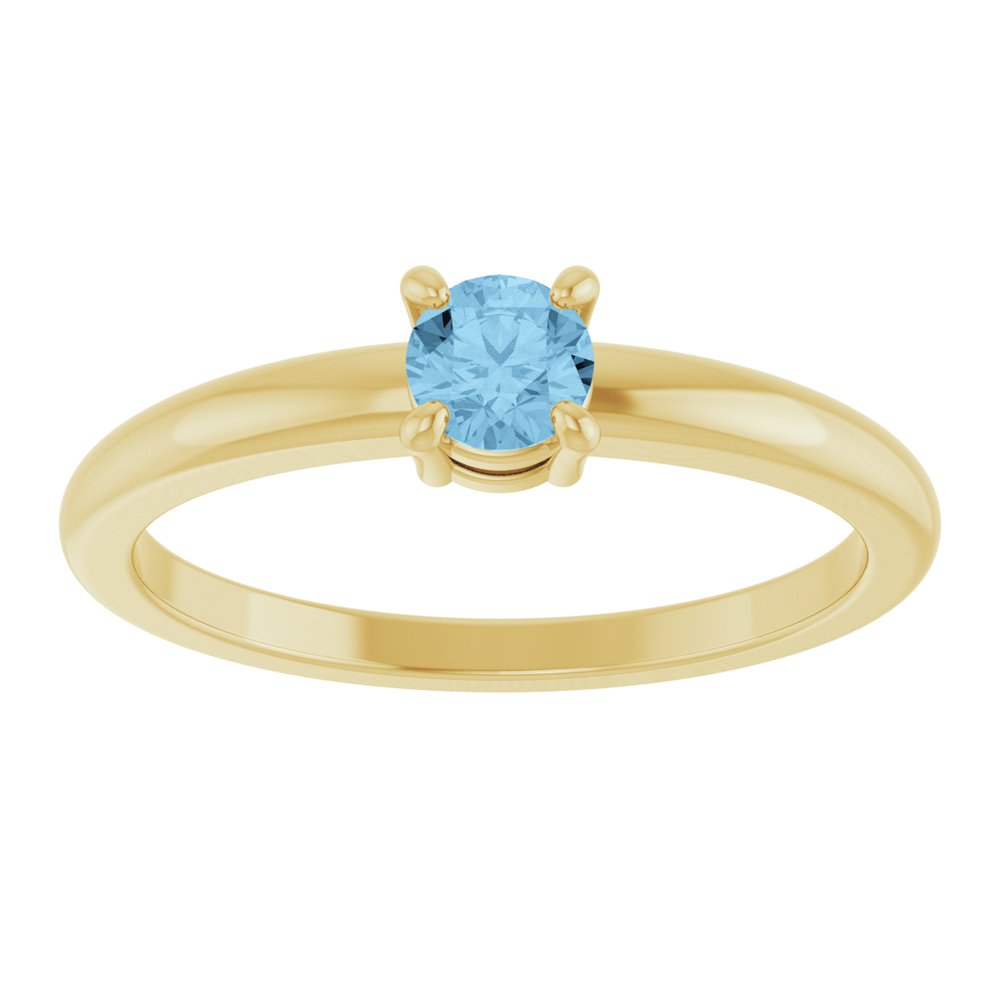 14K Yellow Gold Natural Sky Blue Topaz Ring