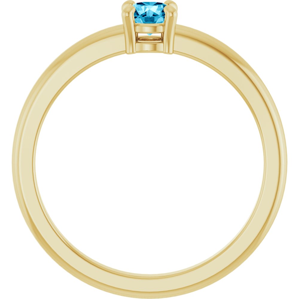 14K Yellow Gold Natural Aquamarine Ring
