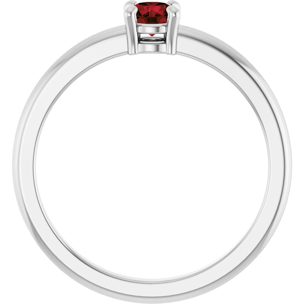 14K White Gold Natural Mozambique Garnet Ring
