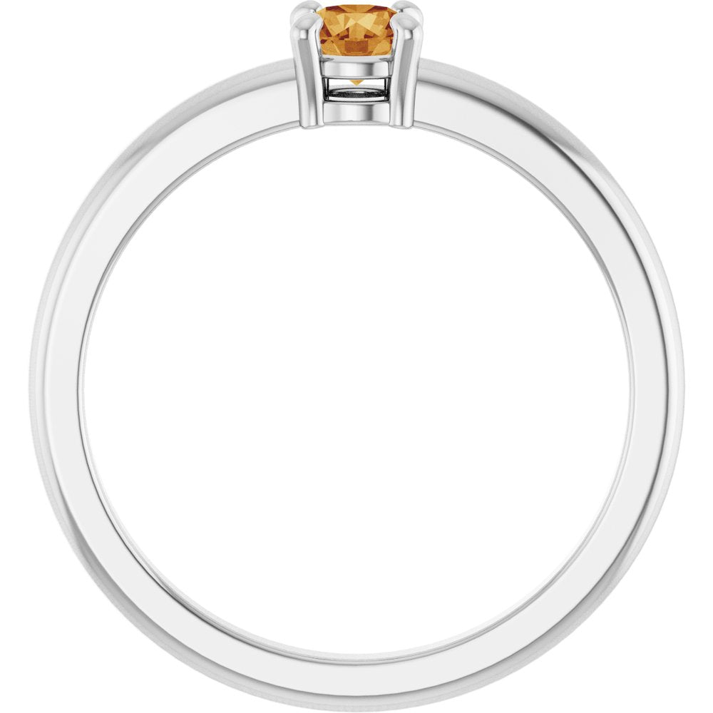 14K White Gold Natural Citrine Ring