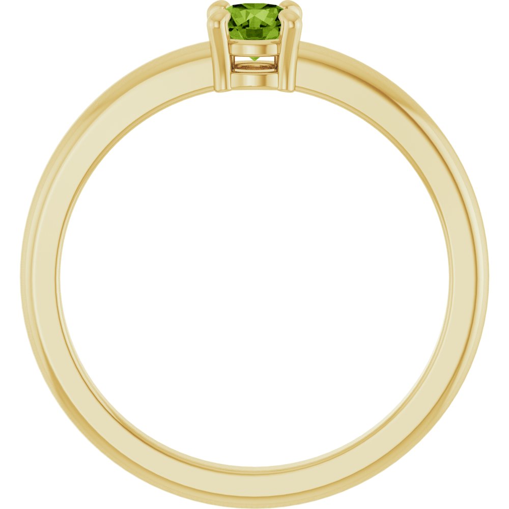 14K Yellow Gold Natural Peridot Ring