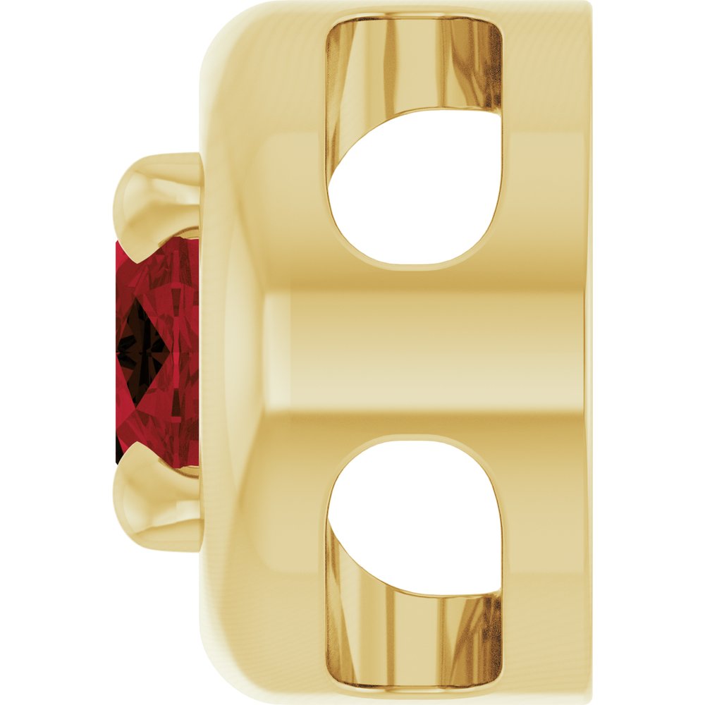 14K Yellow Gold 8x6 mm Natural Mozambique Garnet Solitaire Slide Pendant