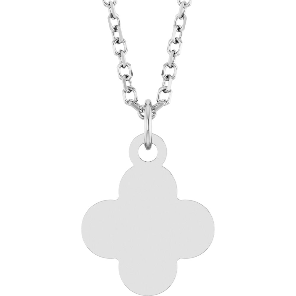 Sterling Silver Engravable Clover 16-18" Necklace