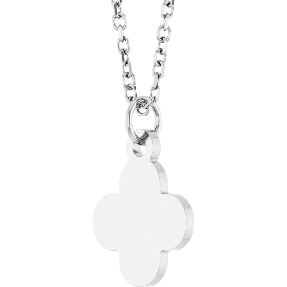 Sterling Silver Engravable Clover 16-18" Necklace