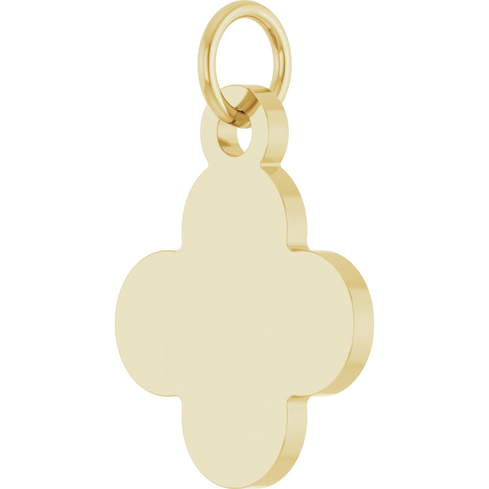 14K Yellow Gold Engravable Clover Pendant