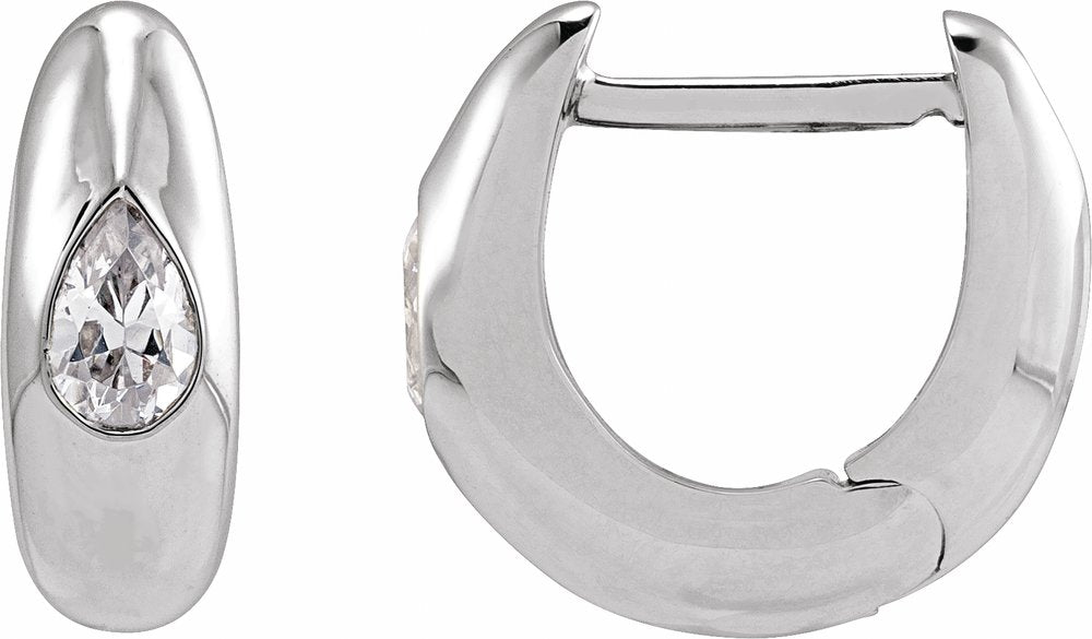14K White Gold 1/3 CTW Lab-Grown Diamond 11.3 mm Hoop Earrings