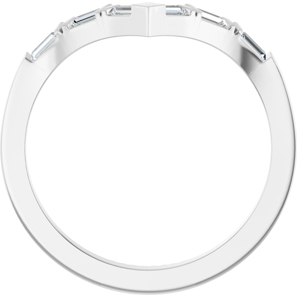 14K White Gold 1/6 CTW Natural Diamond Contour Band