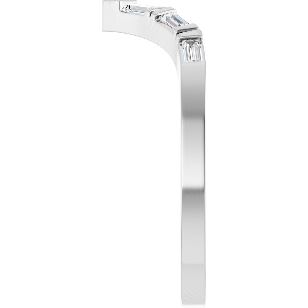 14K White Gold 1/6 CTW Natural Diamond Contour Band