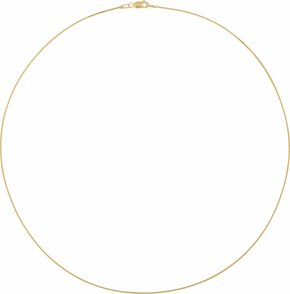 14K Yellow Gold .75 mm Box 18" Chain