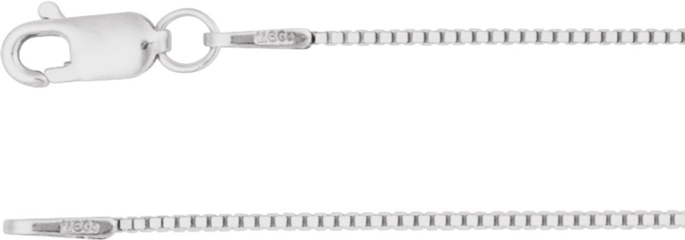 14K White Gold .75 mm Box 7" Chain