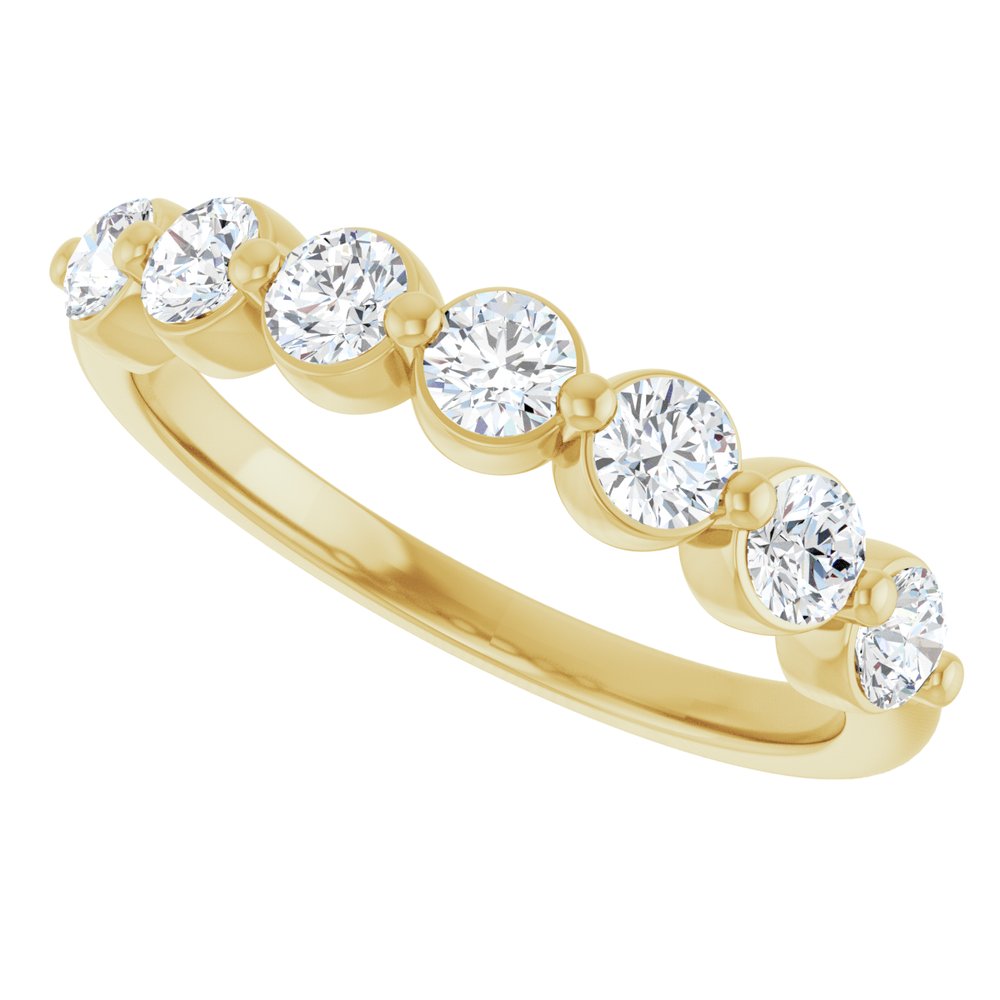 14K Yellow Gold 5/8 Natural Diamond Anniversary Band