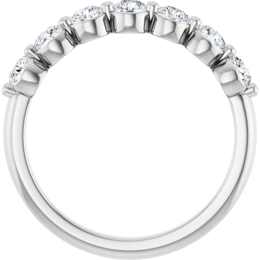 14K White Gold 5/8 Lab-Grown Diamond Anniversary Band