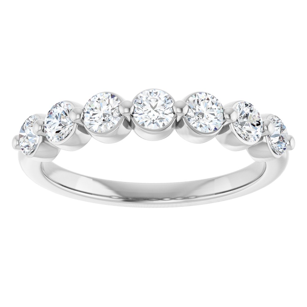 14K White Gold 5/8 Lab-Grown Diamond Anniversary Band