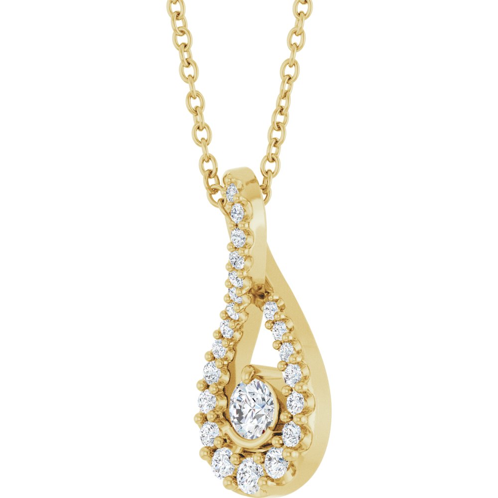 14K Yellow Gold 1/4 CTW Lab-Grown Diamond 16-18" Necklace