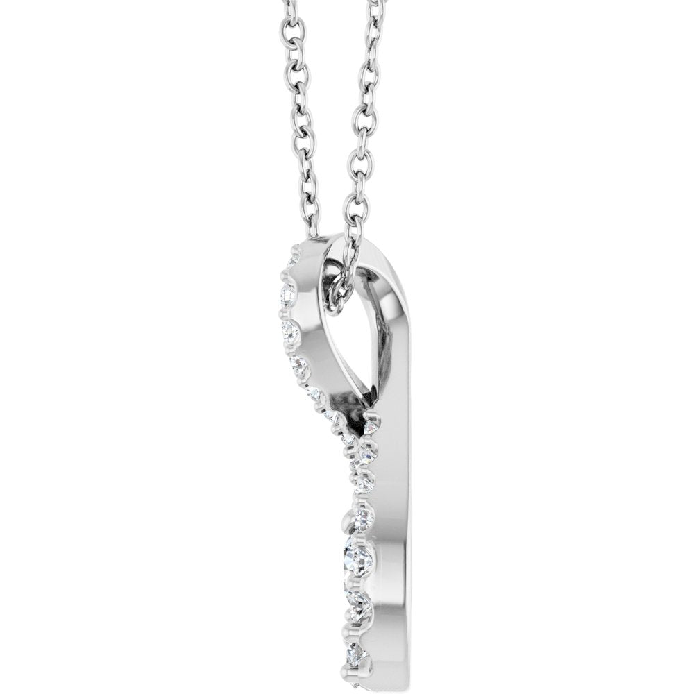 14K White Gold 1/4 CTW Lab-Grown Diamond 16-18" Necklace