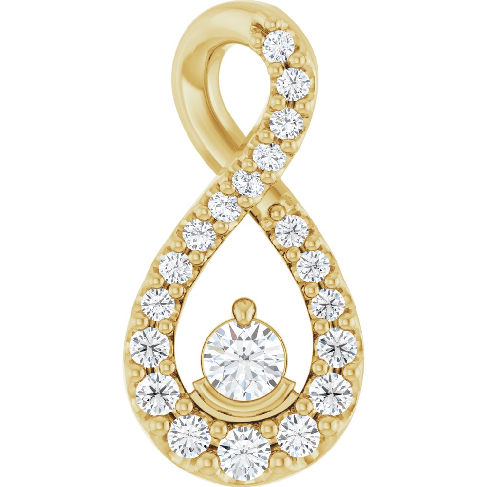 14K Yellow Gold 1/6 CTW Lab-Grown Diamond Freeform Pendant