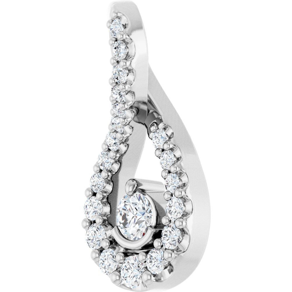 14K White Gold 1/6 CTW Lab-Grown Diamond Freeform Pendant