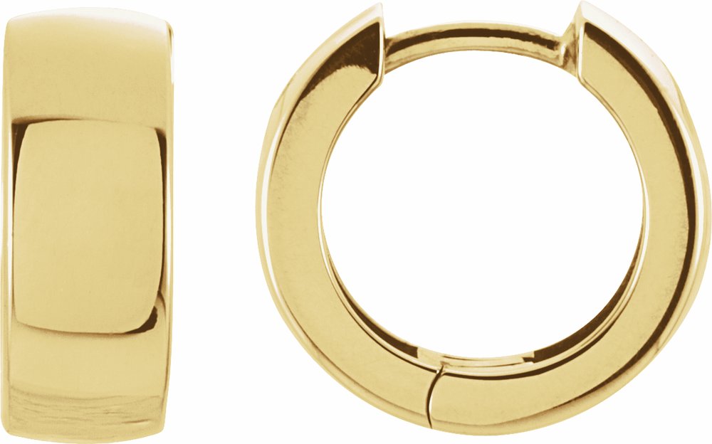 14K Yellow Gold 14 mm Hinged Hoop Earrings