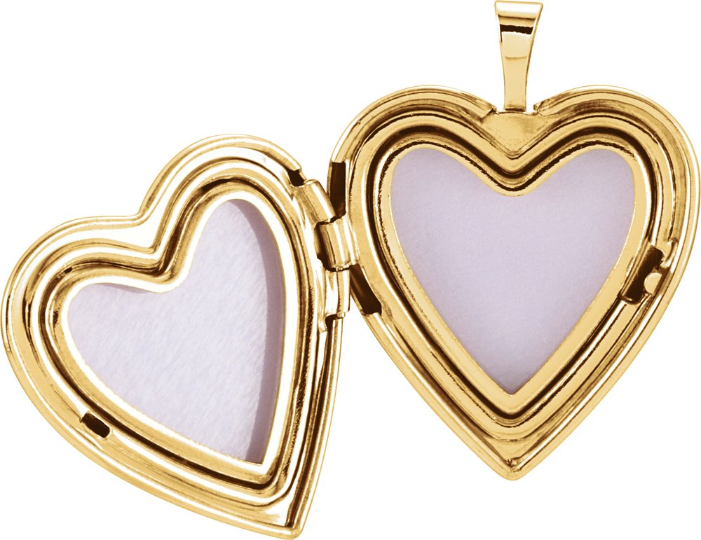 14K Yellow Gold 25x19 mm Heart Cross Locket