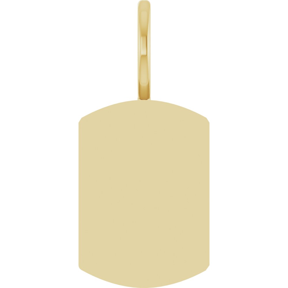 14K Yellow Gold Engravable Dog Tag Charm/Pendant