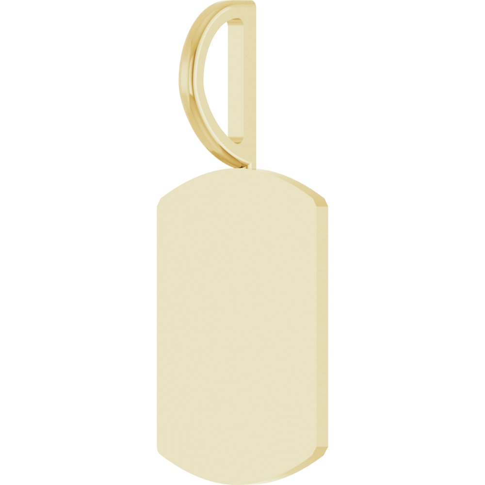 14K Yellow Gold Engravable Dog Tag Charm/Pendant