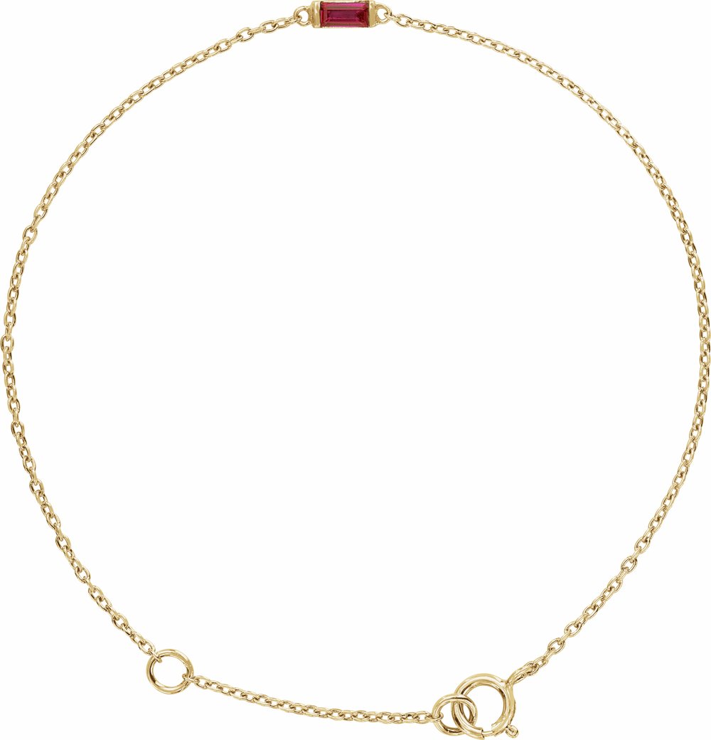 14K Yellow Gold Natural Ruby 6 1/2-7 1/2" Bracelet