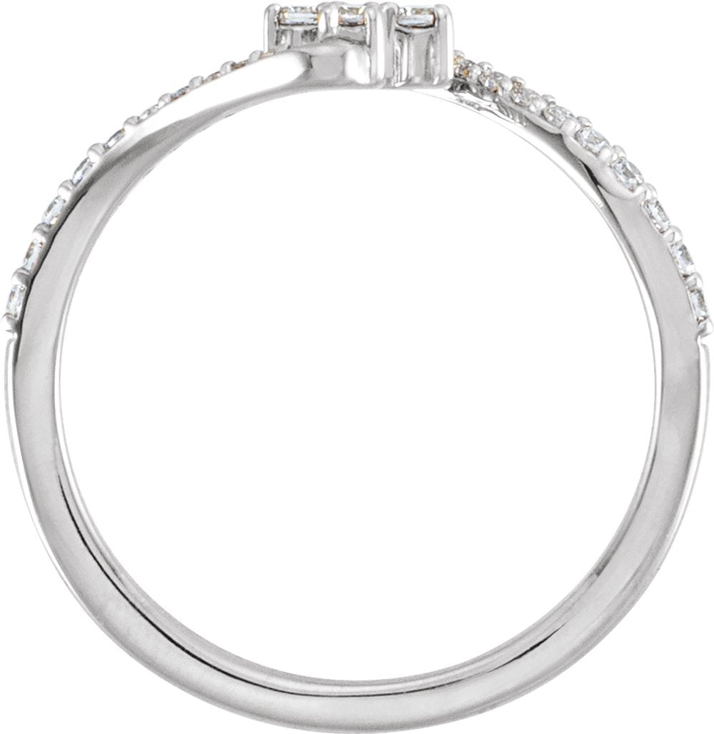 14K White Gold 1/4 CTW Lab-Grown Diamond Cross Ring