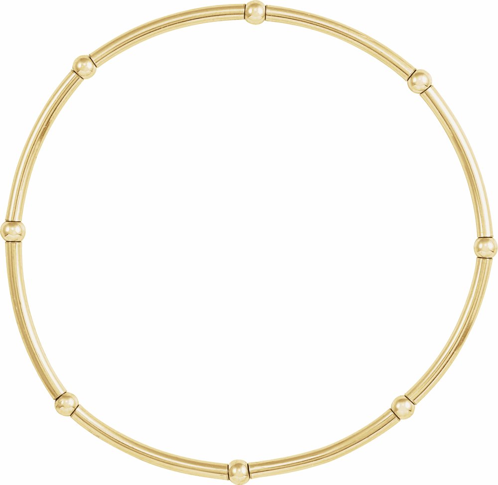 14K Yellow Gold-Filled Elastic Bead 6 3/4" Bracelet