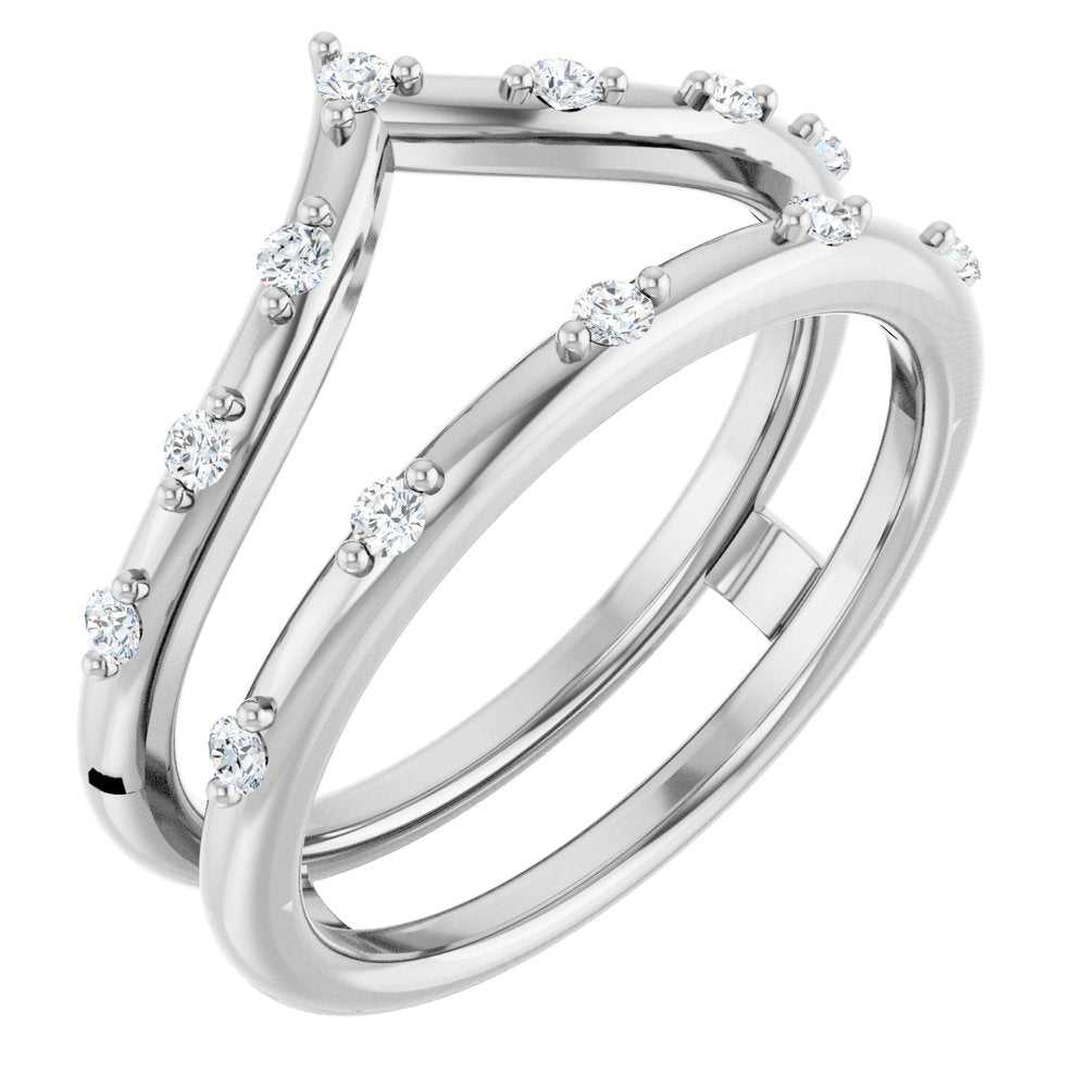 14K White Gold 1/5 CTW Natural Diamond Ring Guard