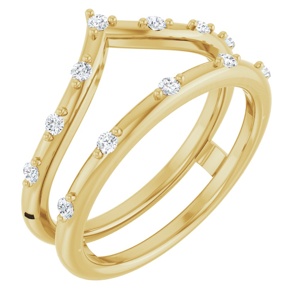 14K Yellow Gold 1/5 CTW Natural Diamond Ring Guard
