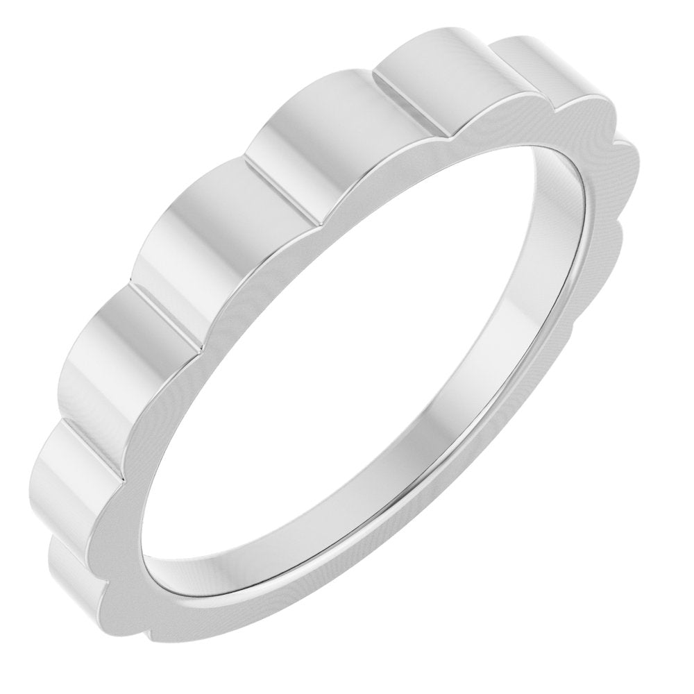 Sterling Silver 3 mm Grooved Tapered Band Size 7