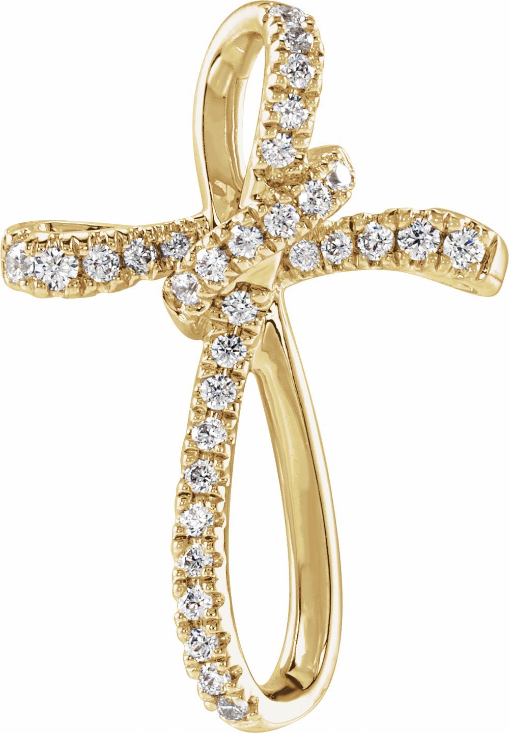 14K Yellow Gold 1/5 CTW Lab-Grown Diamond Cross Pendant