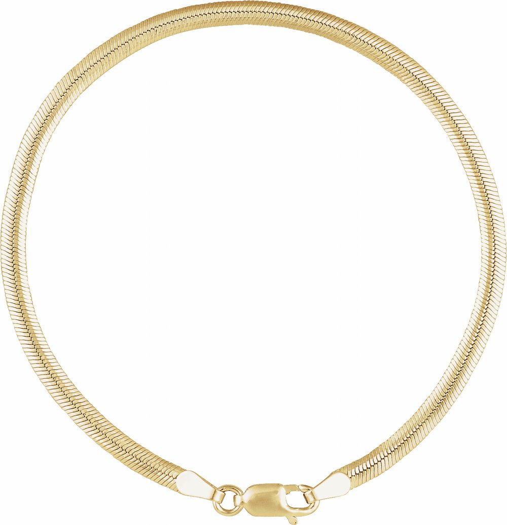 14K Yellow Gold-Filled 3 mm Oval Snake 7" Chain