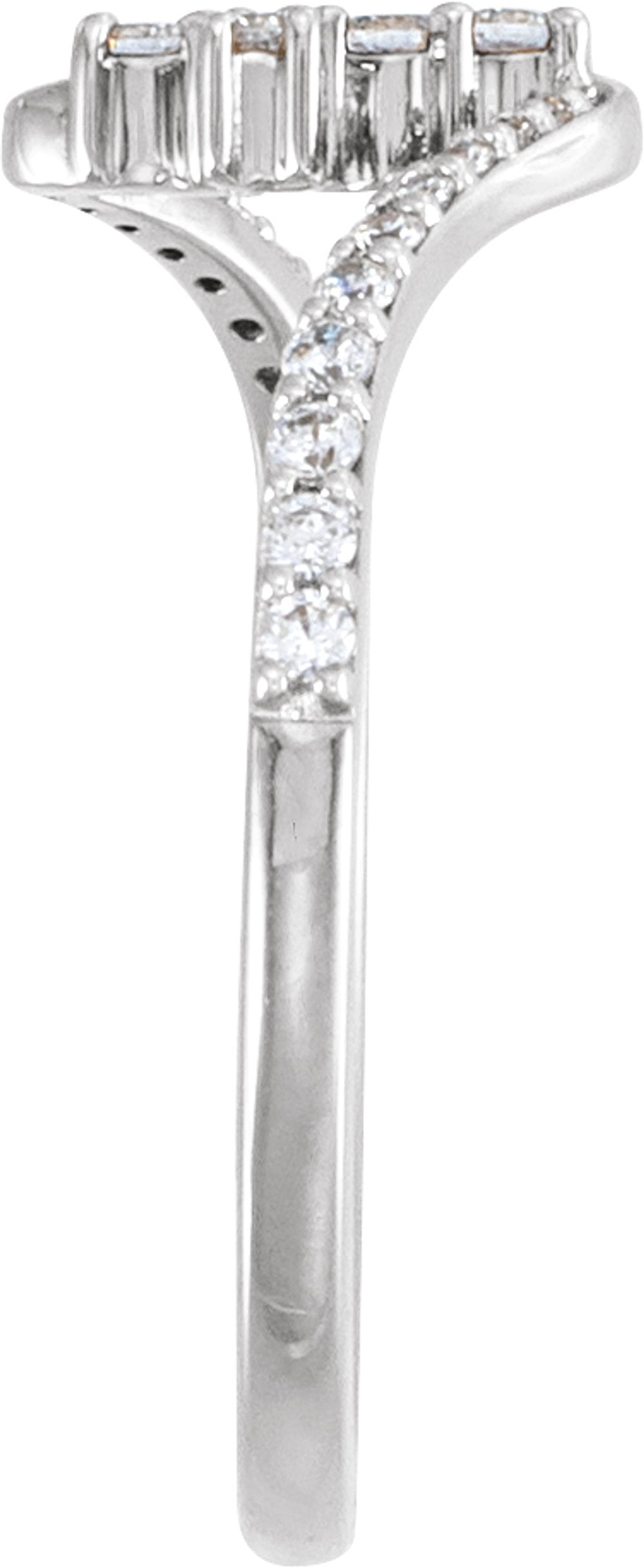 14K White Gold 1/4 CTW Lab-Grown Diamond Cross Ring