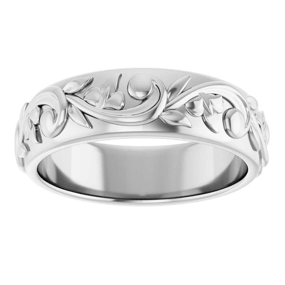 14K White Gold 5 mm Sculptural Band Size 6