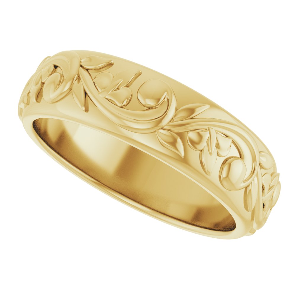 14K Yellow Gold 5 mm Sculptural Band Size 6