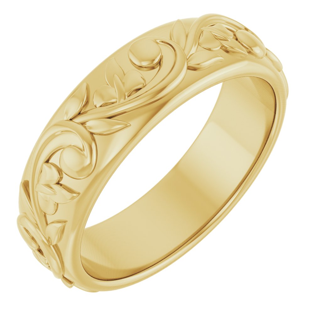 14K White Gold 5 mm Sculptural Band Size 6