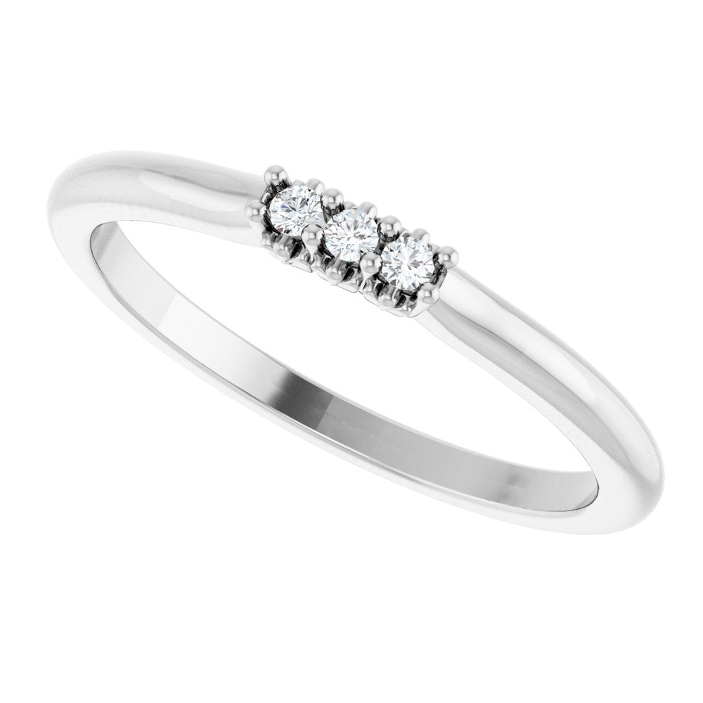 14K White Gold 1/5 CTW Natural Diamond Three-Stone Anniversary Band