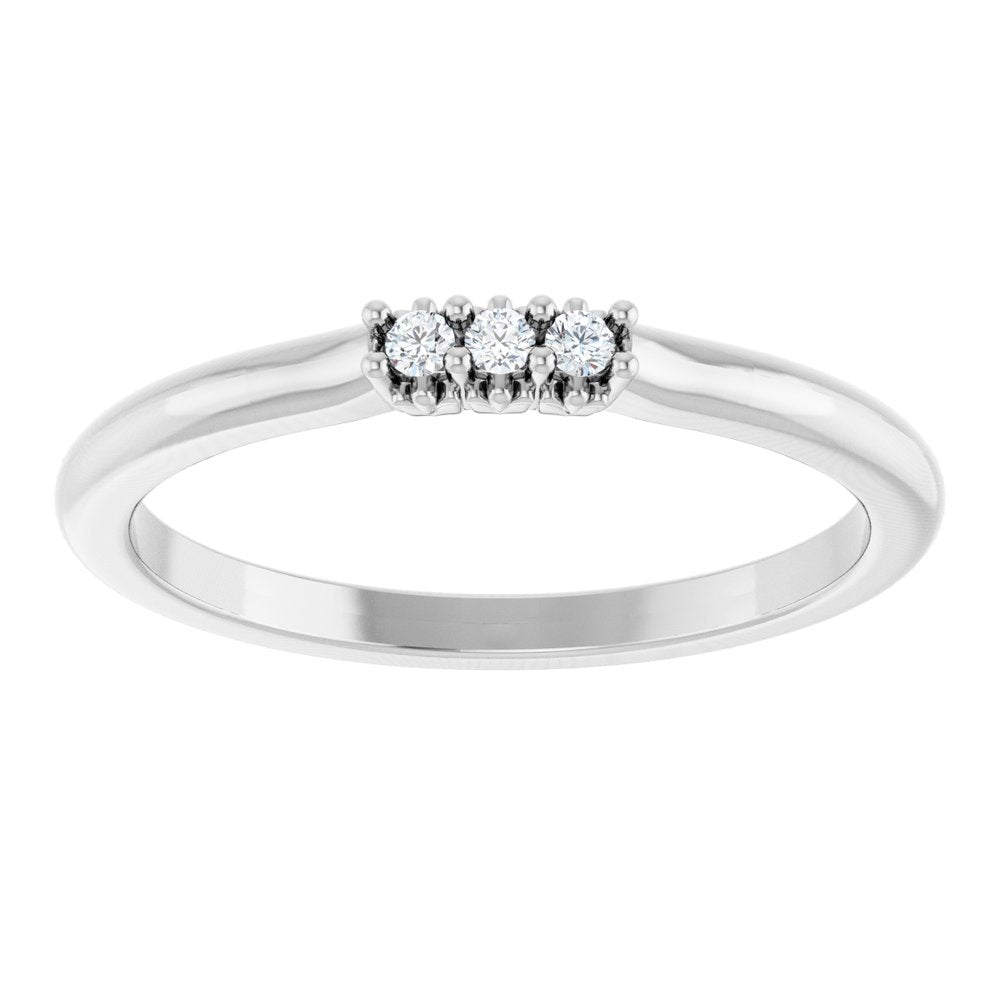14K White Gold 1/5 CTW Lab-Grown Diamond Three-Stone Anniversary Band