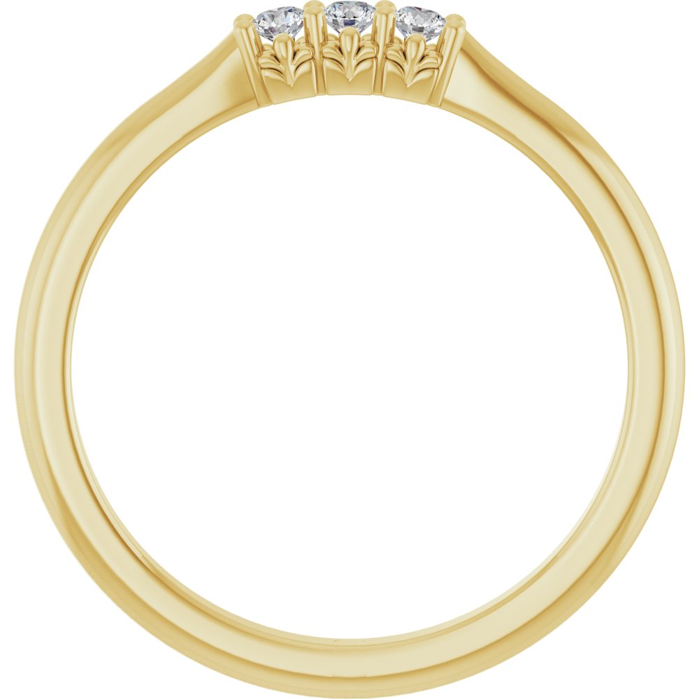 14K Yellow Gold .08 CTW Lab-Grown Diamond Three-Stone Anniversary Band