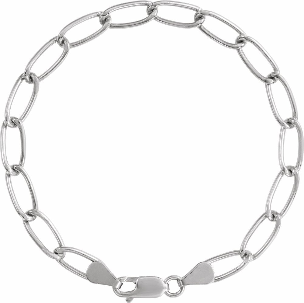 Sterling Silver 5.7 mm Elongated Curb 7" Chain