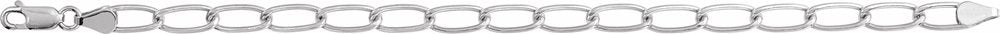 Sterling Silver 5.7 mm Elongated Curb 7" Chain