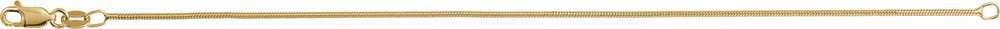 14K Yellow Gold-Filled 1.2 mm Round Snake 7" Chain