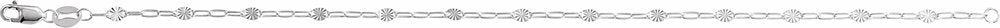 Sterling Silver 2.5 mm Light Paperclip-Style Starburst Mirror 7" Chain